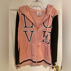 Kids Pink LOVE Zip Hoodie Jacket - [Brand Unspecified]